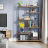 5-Tier Staggered Bookshelf, Industrial 70.8-Inch Tall Bookcase for Home Office