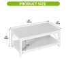 White 2-Tier Wooden Coffee Table with Storage Shelf, 100cm, for Living Room