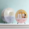 Round Makeup Storage Box Desktop Cosmetic Organizer Drawer Holder Tidy Case Bag