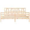 Bed Frame with Headboard 200x200 Solid Wood J5Z9