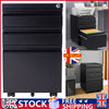 Lockable Filing Cabinet Pedestal Under Desk Storage Unit 3 Drawer Castors Table
