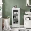 3 Tier White Bathroom Storage Cabinet with Adjistable Shelves Standing Floor