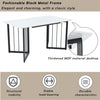 Dining Table 140 x 80 cm Rectangle Marble Effects Kitchen Table with Metal legs