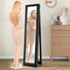 Jewelry Cabinet Armoire Lockable Standing Jewelry Organizer-Black