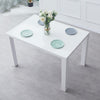 Wood White High Gloss Dining Table Dining Room Rectangular 4-6 Seats Kitchen