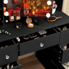 Bedroom Dressing Table With 7 Drawers LED Mirror Set Makeup Desk Vanity Table