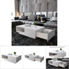 Modern High Gloss Rectangular Tea Table Coffee Table Storage Living Room(White)