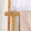 Natural Bamboo Clothes Rack Thicken Double Rod Rolling Garment Organizer w/Wheel