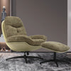 Ergonomic Office Recliner Sofa Chair Chenille Fabric Lounge Armchair & Footstool