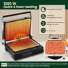 1200W Sandwich Maker Indoor Electric Panini Press Grill w/ 5 Auto Cooking Modes