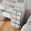 Vanity Set Makeup Table with Lighted Mirror Dressing Table 6Drawer Dresser Desk