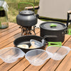 Portable Camping Cooking Cookware Set Aluminium Oxide Pots Pans Kettle 9-16Pcs