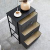 Fabric Cabinets Storage Unit Metal Frame Chest of Drawer Organiser Bedside Table