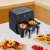 UK Double Basket Air Fryer 1700W Large Digital 9 Litre Dual with Timer Non-Stick