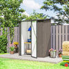 Outdoor Storage Shed Steel Garden Shed w/ Lockable Door Light Grey