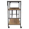 3 Tier Metal Frame Wood Top Storage Rack Kitchen Storage Dining Cart UK