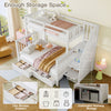 Triple Bunk Bed Three Sleeper Solid Pine Wood Bed Frame Children Single Double