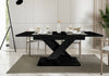 Extendable Table 140-180x80cm Kitchen Black Gloss FAST FREE POSTAGE