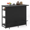Industrial Bar Cabinet Kitchen Storage Sideboard W/ Rack Glass Holders