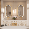 Glam Smart LED Bathroom Mirror Frontlit Anti-fog Vanity Mirror Sanding Gold Edge