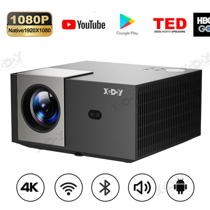 18000 Lumen LED Projector 4k 1080p Mini WiFi Bluetooth Android HDMI Home Theater