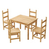 Corona 4 Seater Dining Set 4 Chairs & Table Solid Waxed Pine Kitchen Furniture
