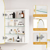 Arched Bathroom Mirror Cabinet Storage Metal Framed Premium Gold Wall Mounted