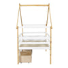 WHITE WOODEN KIDS HOUSE BED FRAME WITH STORAGE DRAWERS 3 FT SINGLE KIDS SLEEPER