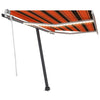 Manual Retractable Awning with LED 350x250 cm Orange and Brown