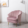 Velvet Scallop Shell Back Tub Chair Armchair Dressing Sofa Stool Bedroom Lounge