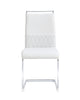 Dining Chairs Set of 2 Faux Leather with Stylish Chrome Cantilever Metal Frame