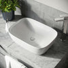 Modern Bathroom Wash Sink Basin Rectangular Curved Cloakroom Counter Top Ceramic