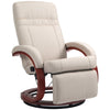 360° Swivel Recliner Chair with Footrest, 135° Manual Reclining Armchair Beige