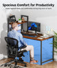 Computer Desk Study Table with 2/4 Tier Bookshelf and Power Outlet Laptop Table