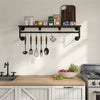 Metal Wooden Coat Rack with 3 Hooks & Shelf Wall Mounted Rack Clothes Hat Hanger
