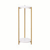 90cm Plant Stand Plant Holder Tall Side End Table 2-Tier with Golden Metal Frame