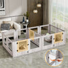 XXL Large Dog Playpen Cage Pet Whelping Box Clear Newborn Puppy Safe Fence Doors