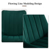 2pcs Dining Chairs Set Velvet Padded Seat Back Lounge Meeting Room Chair Green