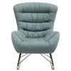 Soft Comfy Padded Rocking Chair Wood Legs Gliding Rocker Accent Lounge Armchair
