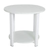 Small 2 Tier White Black Wooden Side Table with Shelf Bedroom Coffee End Table
