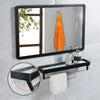Rectangle Bathroom Mirror w/ Makeup shelf Wall Mounted Metal Frame Black 40x60cm