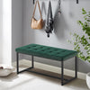 Green Velvet Padded Bed Bench Dining Bench Ottoman Stool Living room Modern