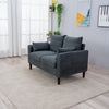 2 Seater faux leather/Linen Fabric Love Seat Sofa Armchair with Footstool Couch