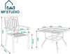 5Pcs Outdoor Furniture Set Patio Furniture Set Garden Larger Metal Dining Table