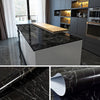 Black Marble Effect Vinyl Paper Self Adhesive Sticker Kitchen Bar Wallpaper Roll