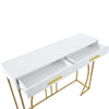 Modern Luxury Entryway Console Table Side Table with Storage Drawer Metal Legs