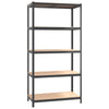 5-Layer Shelves 4 pcs Anthracite Steel&Engineered Wood Z9F5