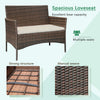 4pcs Rattan Outdoor Garden Furniture Sofa Set Table & Chairs (Roger Brown)