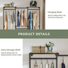 Industrial Pipe Clothing Rack Wall Mounted Corner Clothes Rail Closet System Rod