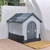 XL Weatherproof Pet House Plastic Dog Kennel Indoor Outdoor Animal Shelter +Door